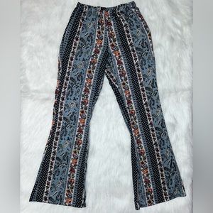 Boho Flare Pants | Blue Boho Flare Leggings